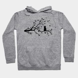 Cat sitting on tree Hoodie